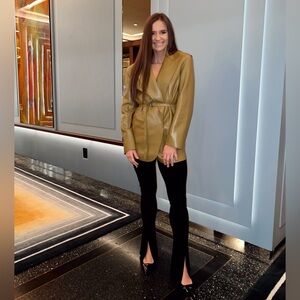 Norma Kamali Brown Oversized Single Breasted Jacket